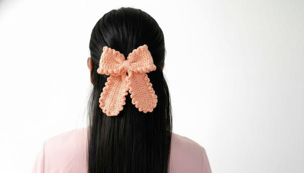 Crochet Hair Bow 🎀 Tutorial cute and Aesthetic crochet Bow Tutoria 2