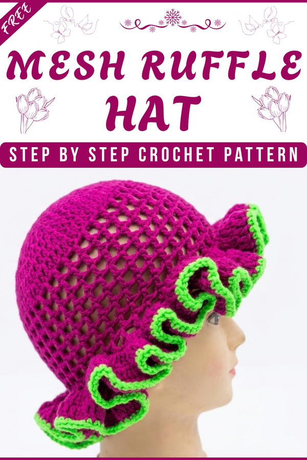 Crochet Mesh Rufflehat TutorialHow To Crochet A Mesh Hat For Beginners 9