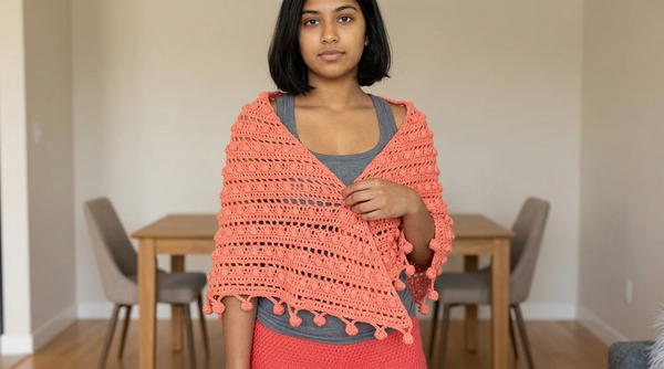 Crochet Puff Stitch Shawl 2