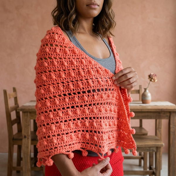 Crochet Puff Stitch Shawl 8