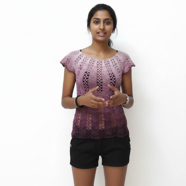 Crochet Sea Drops T-Shirt Tutorial 8