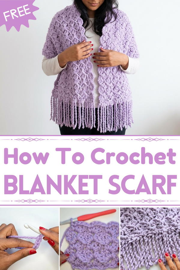 Easy Crochet Blanket Scarf Tutorial - Free Crochet Pattern 1