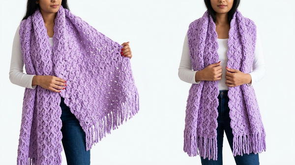Easy Crochet Blanket Scarf Tutorial - Free Crochet Pattern 2