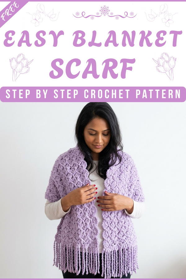 Easy Crochet Blanket Scarf Tutorial - Free Crochet Pattern 8