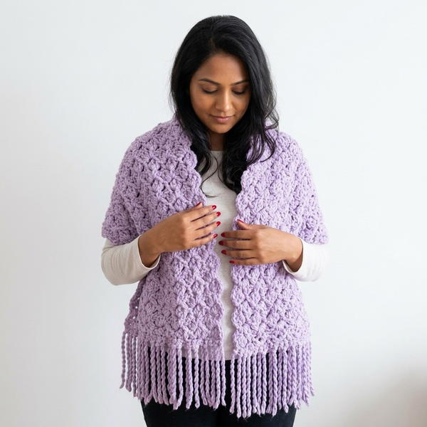 Easy Crochet Blanket Scarf Tutorial - Free Crochet Pattern 8