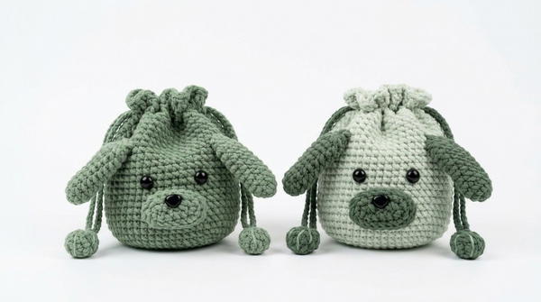 How to Crochet a Cute Dog Drawstring Bag Step-by-Step Tutorial 2