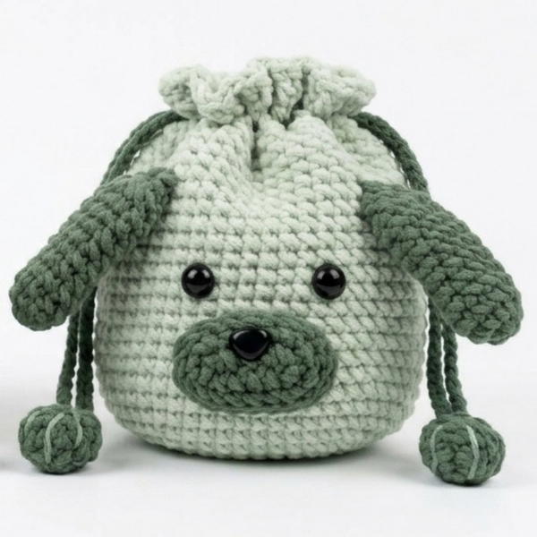 How to Crochet a Cute Dog Drawstring Bag Step-by-Step Tutorial 8