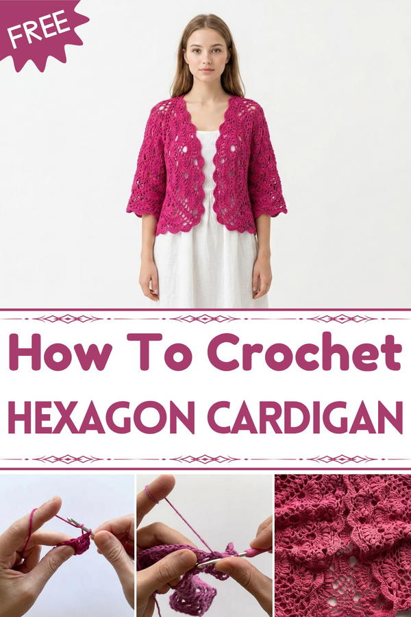 How to crochet hexagon cardigan beginner friendly 1