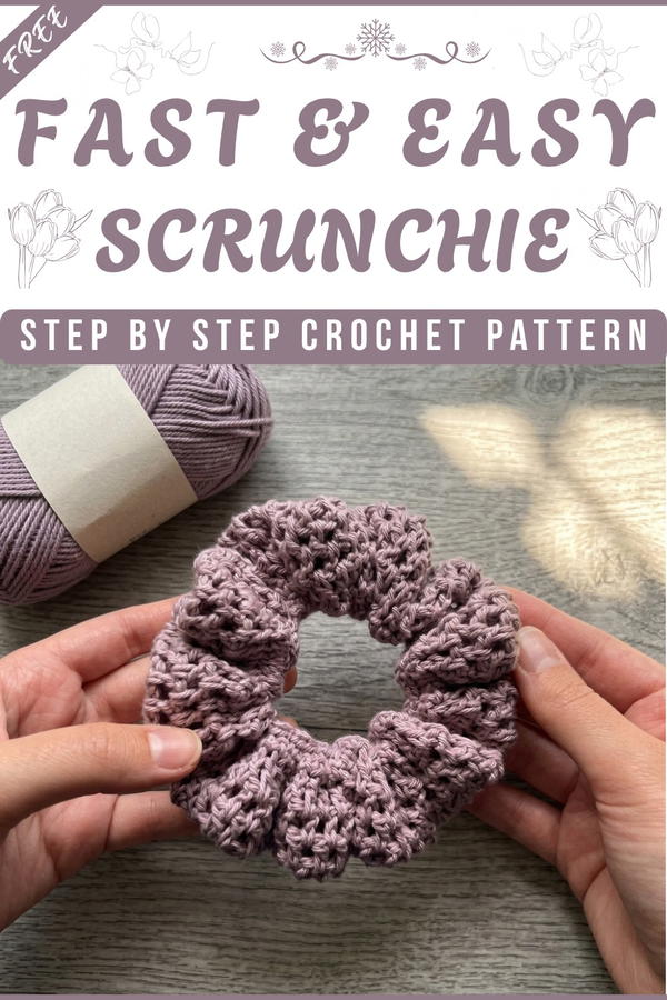 How to crochet scrunchie tutorial fast & easy crochet project 7