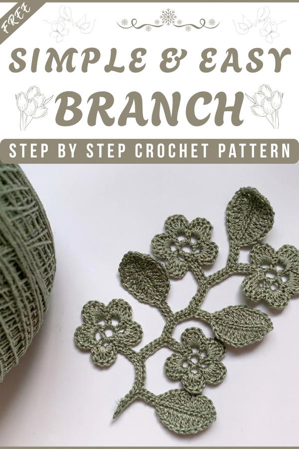 Irish Crochet Branch with Queen Yarn 7