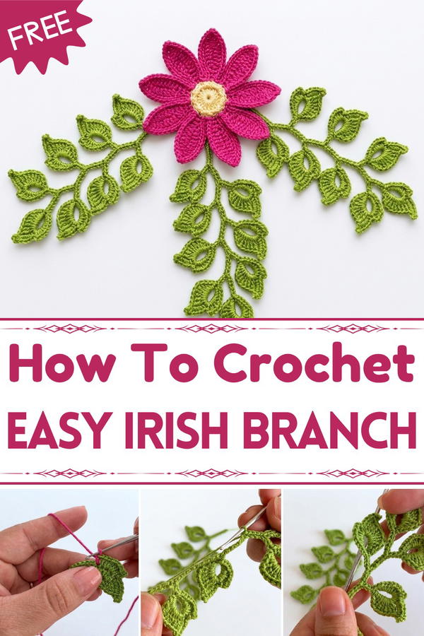 Make a beautiful Irish crochet branch for your blouses. 1