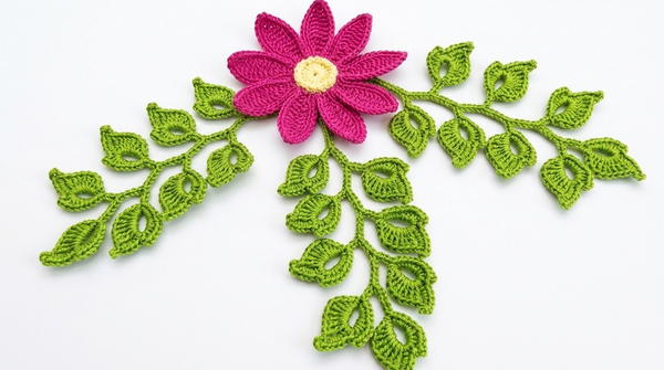 Make a beautiful Irish crochet branch for your blouses. 2