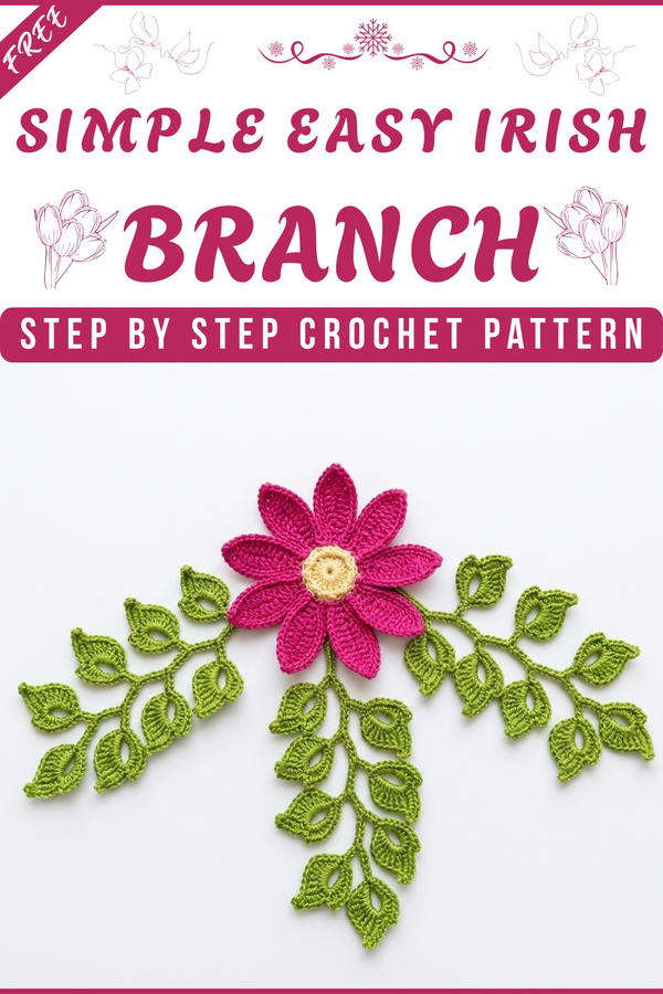 Make a beautiful Irish crochet branch for your blouses. 7