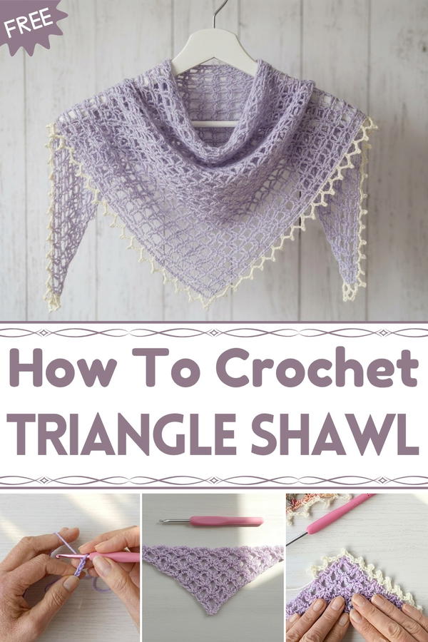 One Skein Crochet Triangle Shawl Vintage Peach 1