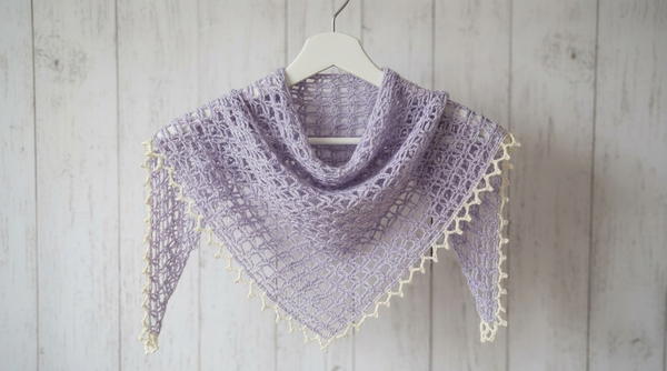 One Skein Crochet Triangle Shawl Vintage Peach 2
