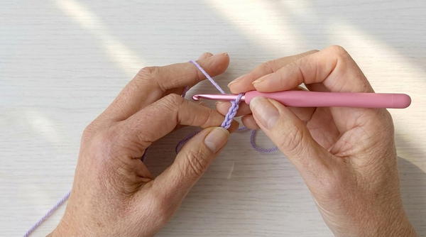 One Skein Crochet Triangle Shawl Vintage Peach 3