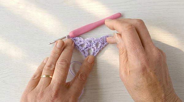 One Skein Crochet Triangle Shawl Vintage Peach 4