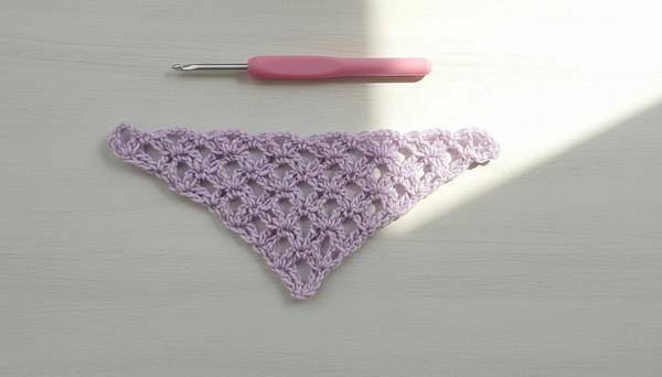 One Skein Crochet Triangle Shawl Vintage Peach 5