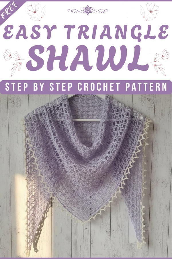 One Skein Crochet Triangle Shawl Vintage Peach 7