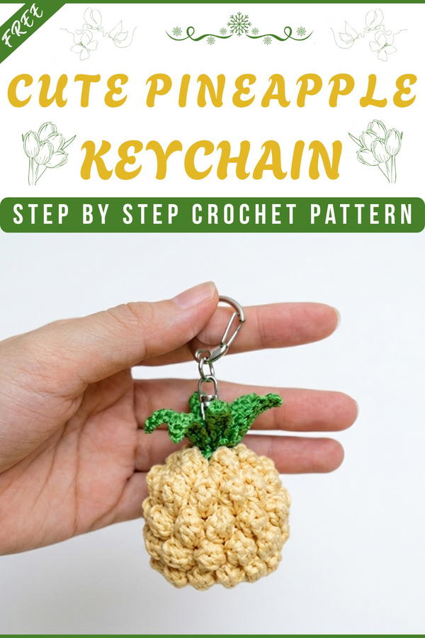 Pineapple Keychain (Wax Cord) _ Cute & Durable 8