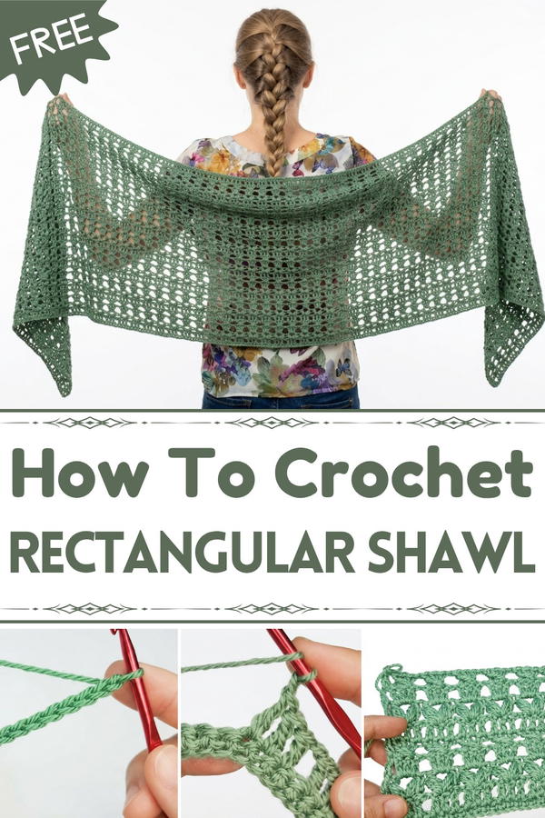 Simple and easy rectangular crochet shawl for beginners 1