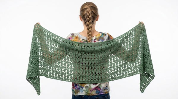 Simple and easy rectangular crochet shawl for beginners 6