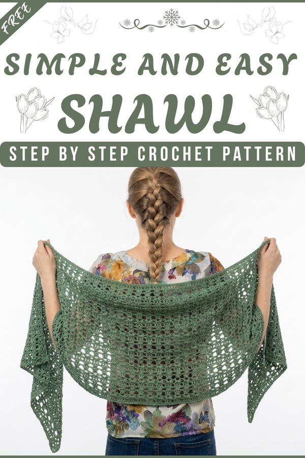 Simple and easy rectangular crochet shawl for beginners 7