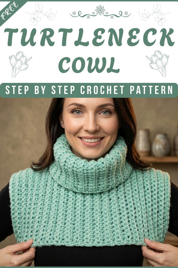 Super Easy Seamless Chunky TurtleNeck Cowl 7