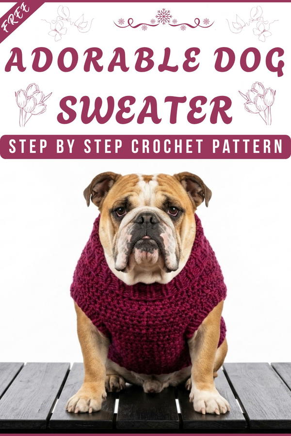 Top down crochet dog sweater 8