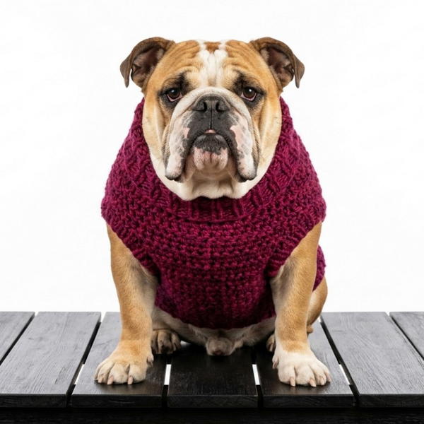 Top down crochet dog sweater 9