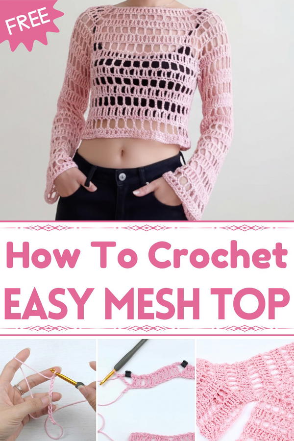 Treble Crochet Mesh Top In-depth Tutorial - FREE Pattern XS to XXL 1