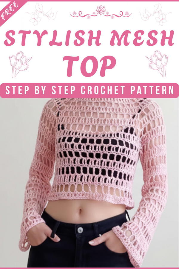 Treble Crochet Mesh Top In-depth Tutorial - FREE Pattern XS to XXL 8