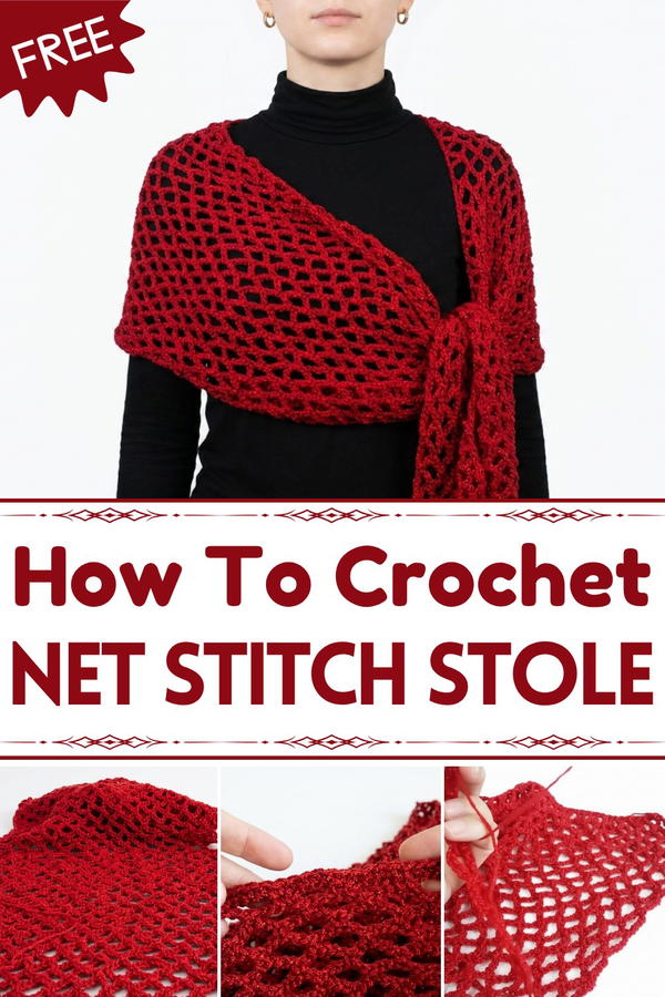 Tutorial Net Stitch Stole - Crochet