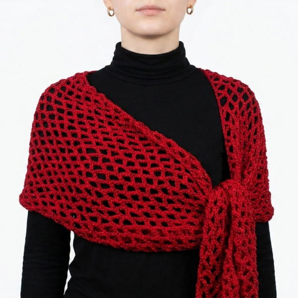 Tutorial Net Stitch Stole - Crochet 8