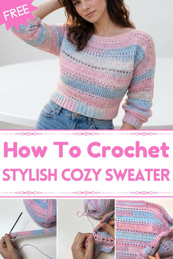 Watercolor crochet sweater 1