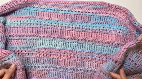 Watercolor crochet sweater 6