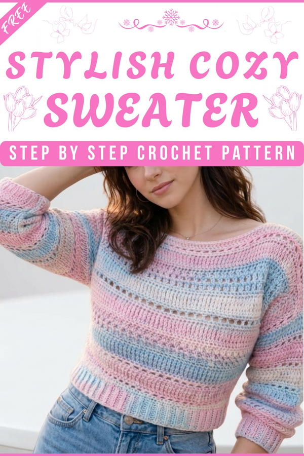 Watercolor crochet sweater 7