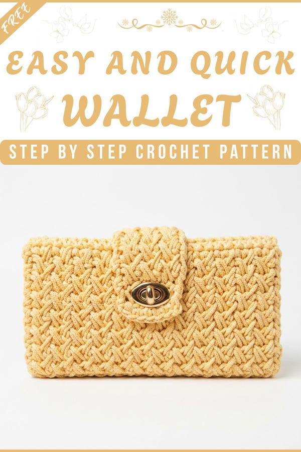 crochet Wallet Easy and Quick Step-by-Step Tutorial - Isa Wallet 8