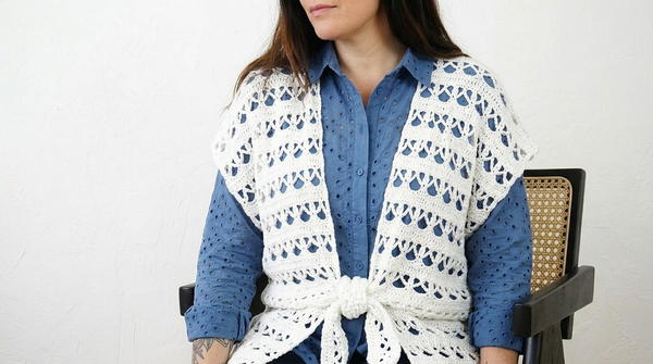 crochet vest openwork stitch Indie easy all sizes 2