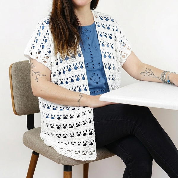 crochet vest openwork stitch Indie easy all sizes 8