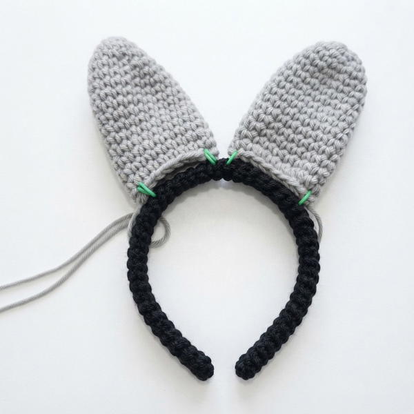 CROCHET BUNNY EARS HEADBAND FOR ADULT KIDS 10