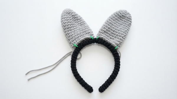 CROCHET BUNNY EARS HEADBAND FOR ADULT KIDS 2