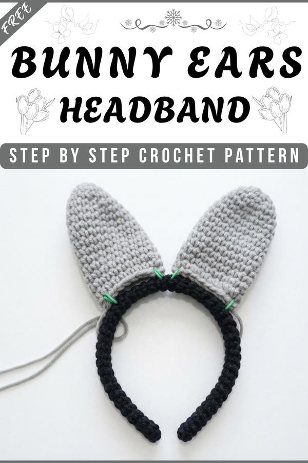 CROCHET BUNNY EARS HEADBAND FOR ADULT KIDS 9