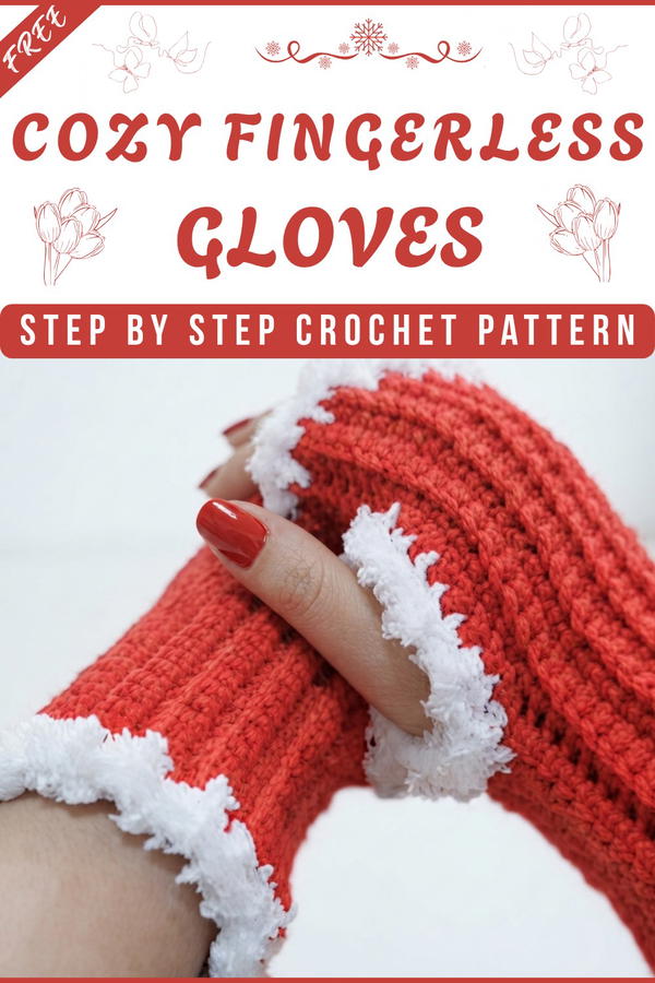 CROCHET FINGERLESS GLOVES 7