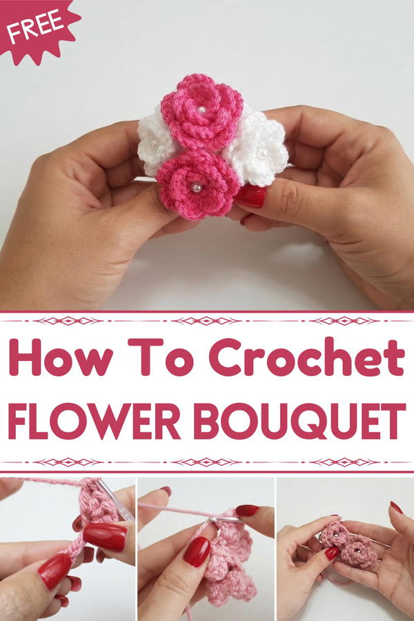 CROCHET FLOWER BOUQUET FOR DOLL 1