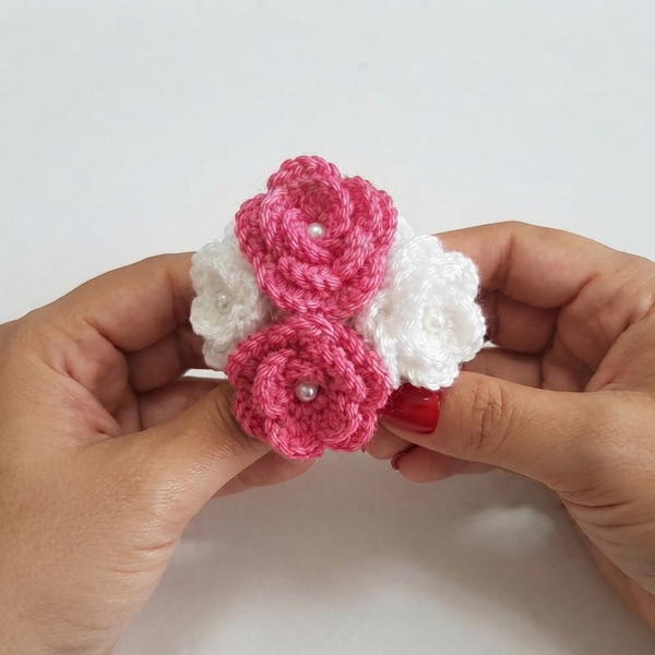 CROCHET FLOWER BOUQUET FOR DOLL 12