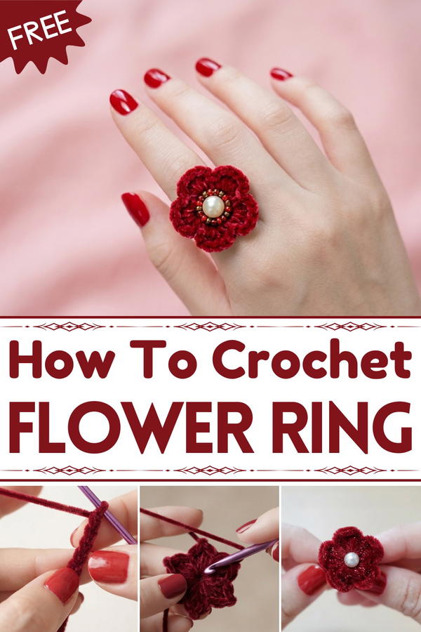CROCHET FLOWER RING 1