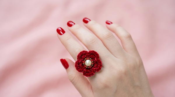 CROCHET FLOWER RING 2