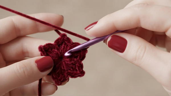 CROCHET FLOWER RING 5