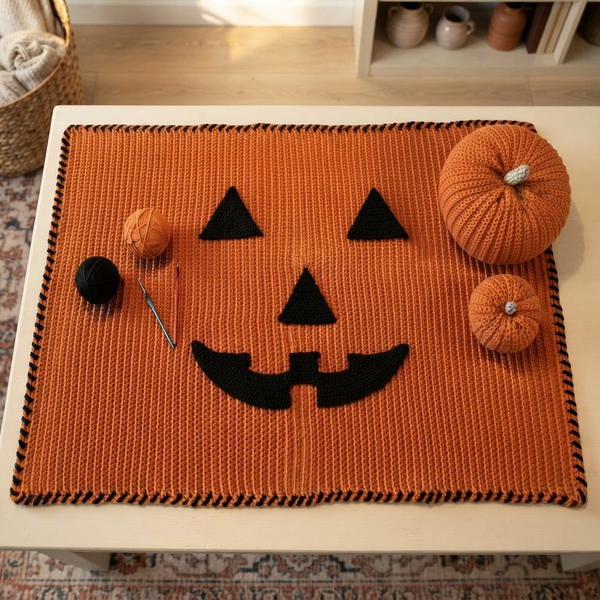 CROCHET HALLOWEEN BABY BLANKET. FREE CROCHET PATTERN 7